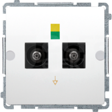 BASIC/M biały Gniazdo ekwipotencjalne podwójne