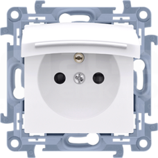 SIMON10 2P+Z IP44 biały Gniazdo z przesłonami styków z uszczelką