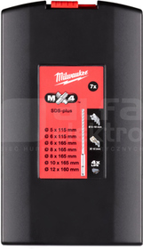 MX4 SDS Plus 5-12mm (7szt) Zestaw wierteł udarowych 4-ostrzowych