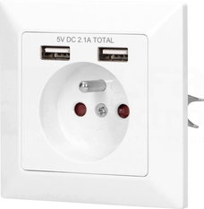 OR-AE-13140 2P+Z USBx2 Gniazdo pojedyncze