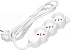 OR-AE-13145/W/3M H05VV-F 3x2P+Z 3m Przedłużacz