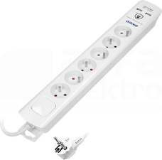 OR-AE-13163/3M 6x2P+Z 2xUSB 3mb 3x1,0 BIAŁY Listwa przeciwprzepięciowa