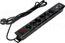 OR-AE-13163/B/3M 6x2P+Z 2xUSB 3mb 3x1,0 CZARNY Listwa przeciwprzepięciowa