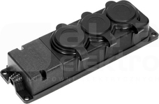 OR-AE-13166 3x16A 230VAC IP44 czarny Rozgałęźnik