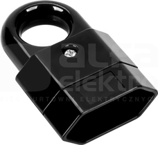 OR-AE-13181/B 2P czarne Gniazdo euro płaskie z uchwytem