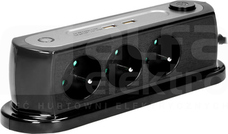 OR-AE-13190/B 3x2P+Z 3x1,5m 2xUSB Listwa zasilająca nabiurkowa