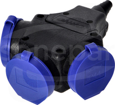 IP44 3x2P+Z Schuko 16A 230VAC Rozgałęźnik bryzgoszczelny
