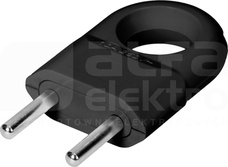 OR-AE-13260/B 2P czarna Wtyczka euro płaska z uchwytem