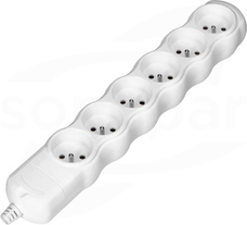OR-AE-13268/W 6x2P+Z biały Przedłużacz