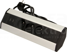 OR-AE-1360 3x2P+Z USBx2 1,8m Gniazdo meblowe bez wyłącznika