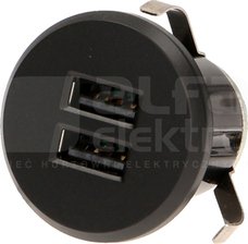 OR-AE-1368/B 2xUSB czarny Ładowarka wpuszczana w blat