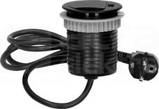 OR-AE-1373/B 2P+Z 1xUSB 1,9m czarny Gniazda wpuszczane w blat