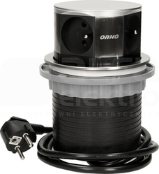 OR-AE-1380 4x2P+Z INOX Gniazdo meblowe wysuwane z blatu