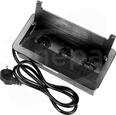 OR-GM-9026(GS)/B  3x2P+Z SCHUKO Gniazda wpuszczane w blat pł. frez.rant