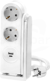 ORAE13245(GS)/W 2x2P+Z+1xUSB 1,4m Przedłużacz biurkowy