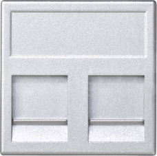 CONNECT aluminium Płytka K45 2xRJ z osłoną uniwersalna