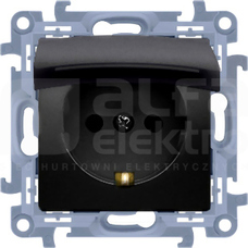 SIMON10 SCHUKO 2P+Z 16A IP44 czarny mat Gniazdo