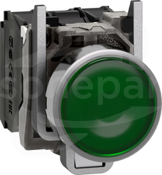 XB4BW33M5 KRYTY GUZIK N/O+N/ ZIELONY Przyc.podśw.z samo.powr.LED