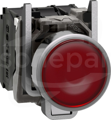 XB4BW34G5 KRYTY GUZIK N/O+N/ CZERWONY Przyc.podśw.z samo.powr.LED