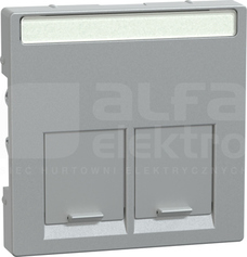 MERTEN M 2xRJ45 SE aluminium Płytka centralna gniazda komp.