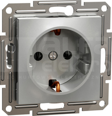 ASFORA SCHUKO aluminium Gniazdo sieciowe
