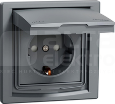 ASFORA SCHUKO IP44 stal Gniazdo pojedyncze