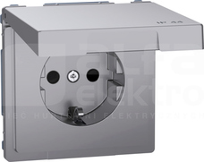 MERTEN D-LIFE SCHUKO 2P+Z IP44 stal nierdzewna Gniazdo sieciowe z uziemieniem