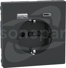 Merten MTN2367-6034 schuko + USB A+C 3A antracyt Gniazdo