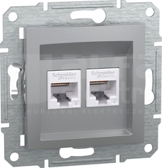 ASFORA UTP kat.6 aluminium Gniazdo komputerowe 2x