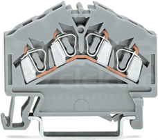 280-946 pomarańcz.2,5mm2 Złączka przelotowa 4-przew.