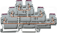 870-556 szara 2.5mm2 Złączka 3-piętrowa L/L/N