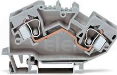 784-601 szara 10mm2 Złączka przelotowa 2-przewod