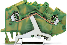 780-607 żółto-ziel.2,5mm2 PE Złączka przelotowa 2-przewod