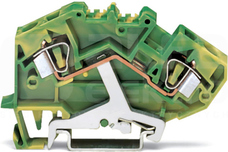 782-607 żółto-ziel.6mm2 PE Złączka przelotowa 2-przewod