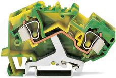 784-607 żółto-ziel.10mm2 PE Złączka przelotowa 2-przewod