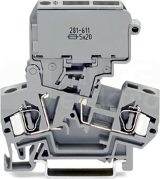 281-611 szara 4mm2 Złączka bezpiecznikowa