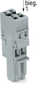 769-102 4mm2 szary Wtyk spręż.1-przew./2-tor.