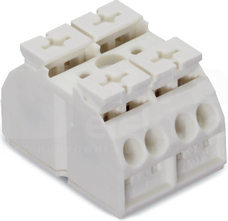 862-652 biały Blok zasilający 2x4mm2