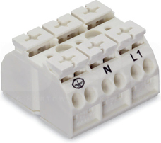 862-1603 biały Blok zasilający 3x4mm2