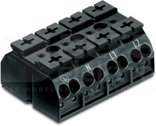 862-1504 czarny Blok zasilający 5x4mm2