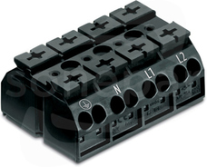 862-1504/999-950 czarny Blok zasilający 5x4mm2