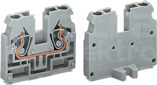 869-351 szary Złączka 2-przew.2,5mm2 końcowa