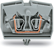 264-311 szara 2,5mm2 Złączka przelotowa z stopką