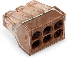 773-606 6x4mm2 brązowy Szybkozłączka instalacyjna