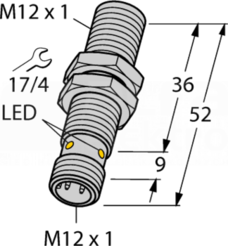 BI4-M12-AP6X-H1141 4mm PNP NO M12 Czujnik indukcyjny