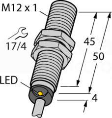 BI4-M12-AP6X 4mm PNP NO M12 Czujnik indukcyjny