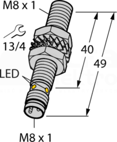 BI2-EG08-AP6X-V1131 2mm PNP NO M8 Czujnik indukcyjny