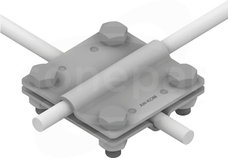 AN-03/OG/ 4-śrubowe M8 B=40mm 2 płytki Złącze krzyżowe duże