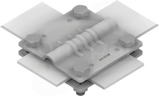 AN-03A/OG/-1 4-śrubowe M8 B=50mm 2 płytk Złącze krzyżowe duże