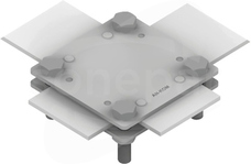 AN-03C/OG/ 4-śrubowe M8 B=50mm Złącze krzyżowe